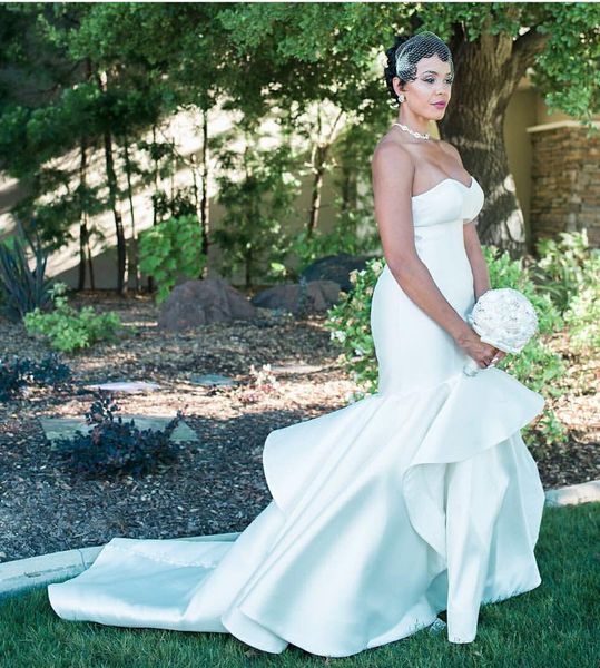 white mermaid wedding dresses court train satin long bridal gowns pleats layers satin vestido de novia plus size custom made
white mermaid wedding dresses court train satin long bridal gowns pleats layers satin vestido de novia plus size custom made