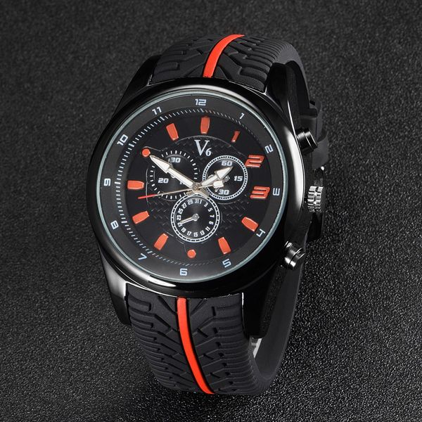 2016 fashion brand v6 men quartz movement wristwatch tire lines rubber strap classic casual dial male gift sport watches, Slivery;brown
2016 fashion brand v6 men quartz movement wristwatch tire lines rubber strap classic casual dial male gift sport watches, Slivery;brown