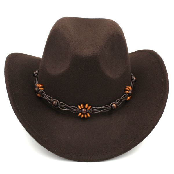 fashion wool blend western cowboy cap church hat outdoor wide brim sombrero godfather cap leather rope with bead, Blue;gray
fashion wool blend western cowboy cap church hat outdoor wide brim sombrero godfather cap leather rope with bead, Blue;gray