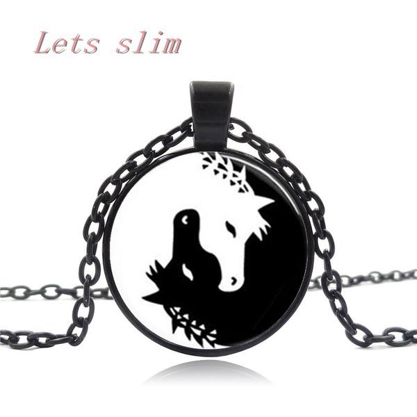 handmade horse jewelry initial necklace yin yang black white animals art pendant glass p charms art medallion cute pendant, Silver
handmade horse jewelry initial necklace yin yang black white animals art pendant glass p charms art medallion cute pendant, Silver