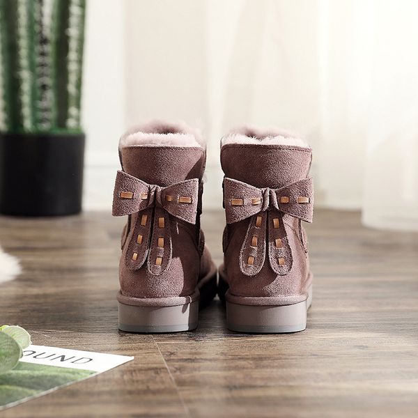 2018 girls australia style kids snow boots lovely cute bow back waterproof slip-on women winter cow leather boots brand, Black
2018 girls australia style kids snow boots lovely cute bow back waterproof slip-on women winter cow leather boots brand, Black