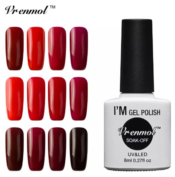 wholesale- vrenmol soak off series pure color gel nail manicure esmaltes vernis semi permanent uv led gel nail polish gel varnishes, Red;pink
wholesale- vrenmol soak off series pure color gel nail manicure esmaltes vernis semi permanent uv led gel nail polish gel varnishes, Red;pink