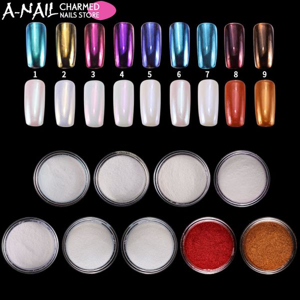 9 colors/set mirror chrome nail glitter dust uv gel nail polish shell pigments art manicure decorations tools, Silver;gold
9 colors/set mirror chrome nail glitter dust uv gel nail polish shell pigments art manicure decorations tools, Silver;gold