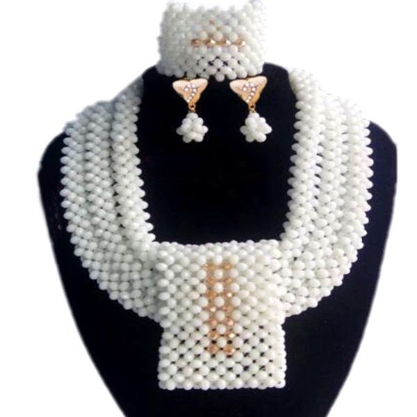 4ujewelry pure white necklace sets luxury bridal jewelry sets crystal beads braid african nigerian wedding beads jewellery set, Slivery;golden
4ujewelry pure white necklace sets luxury bridal jewelry sets crystal beads braid african nigerian wedding beads jewellery set, Slivery;golden