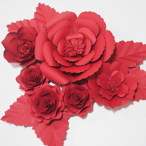 diy 6pcs giant paper flowers red rose 6 leaves flores artificiales fleur artificielle wedding event backdrop party nursery
diy 6pcs giant paper flowers red rose 6 leaves flores artificiales fleur artificielle wedding event backdrop party nursery