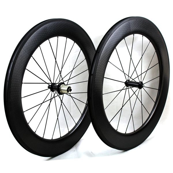 

Ямочками поверхность углеродного волокна дорожный велосипед колеса 80 мм Clincher 700C ямочка велосипед велоспорт Wheelset Базальт тормозной поверхности powerway R36 концентраторы