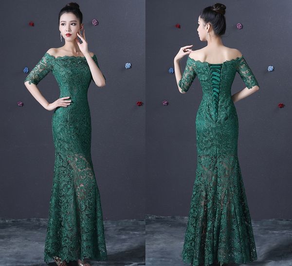 2019 green off the shoulder lace memraid evening dresses vintage short sleeves prom party dresses dark bean long formal party dress vestiods, Black;red
2019 green off the shoulder lace memraid evening dresses vintage short sleeves prom party dresses dark bean long formal party dress vestiods, Black;red