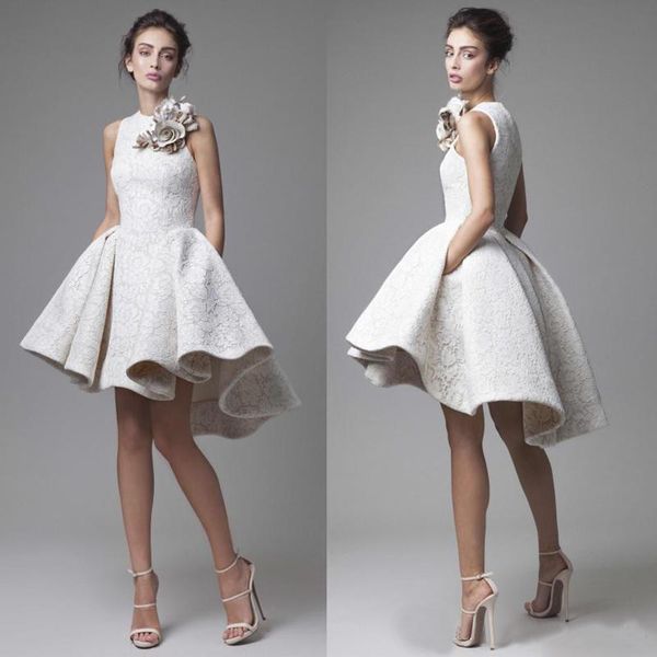2018 Lace Wedding Dresses Krikor Jabotian Jewel Sleeveless High-low Wedding Dresses Short A-line Beach Bridal Gowns With Flower
2018 Lace Wedding Dresses Krikor Jabotian Jewel Sleeveless High-low Wedding Dresses Short A-line Beach Bridal Gowns With Flower
