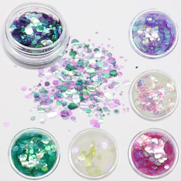 6boxes hexagon chunky glitter mermaid sequins paillette shiny nail flakes glitter set manicure 3d nail art decorations, Silver;gold
6boxes hexagon chunky glitter mermaid sequins paillette shiny nail flakes glitter set manicure 3d nail art decorations, Silver;gold