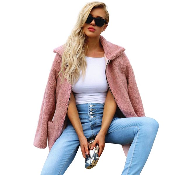 women faux fur coat 2018 autumn winter coat fluffy turn down collar long sleeve zipper pockets outerwear jacket plus size 3xl, Black
women faux fur coat 2018 autumn winter coat fluffy turn down collar long sleeve zipper pockets outerwear jacket plus size 3xl, Black