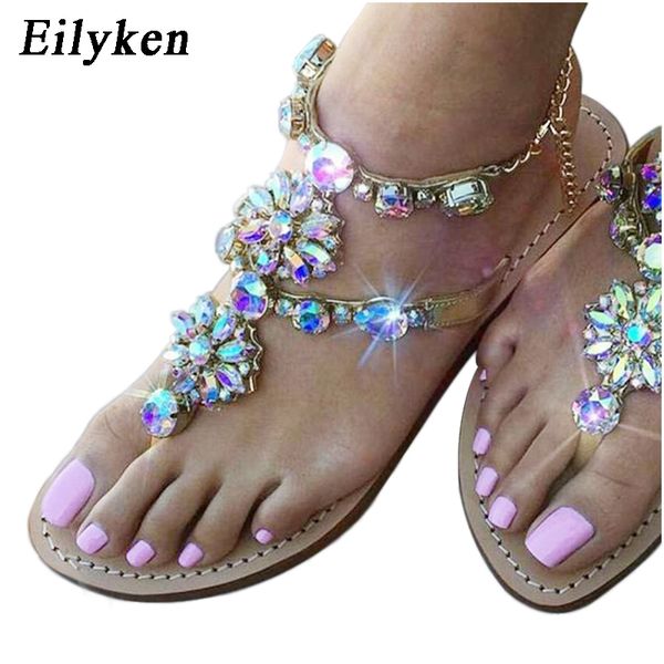 eilyken 2017 woman sandals women shoes rhinestones crystal chains thong gladiator flat sandals chaussure plus size 35-47, Black
eilyken 2017 woman sandals women shoes rhinestones crystal chains thong gladiator flat sandals chaussure plus size 35-47, Black