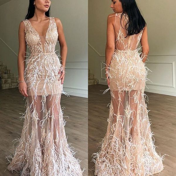 feather luxury prom dresses sparkly v-neck beads sequins see through mermaid evening dress 2018 glamorous saudi arabia party dress, Black
feather luxury prom dresses sparkly v-neck beads sequins see through mermaid evening dress 2018 glamorous saudi arabia party dress, Black