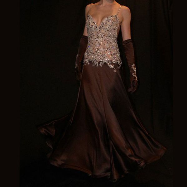 2018 new ballroom dance competition dresses brown sling backless professional dance competition dress handmade, Black;red
2018 new ballroom dance competition dresses brown sling backless professional dance competition dress handmade, Black;red