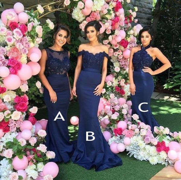 navy blue mermaid bridesmaid dresses off the shoulder sheer neck halter appliques beaded satin wedding guest dresses bridesmaid gowns, White;pink
navy blue mermaid bridesmaid dresses off the shoulder sheer neck halter appliques beaded satin wedding guest dresses bridesmaid gowns, White;pink