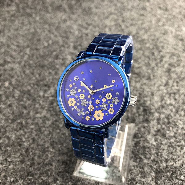 

Reloj Mujer 2019 бренд наручные часы класса люкс с бриллиантами Платье Часы Женские Новый Майкл Дизайн Моды Женские часы Кварцевый сплав синий металл часы