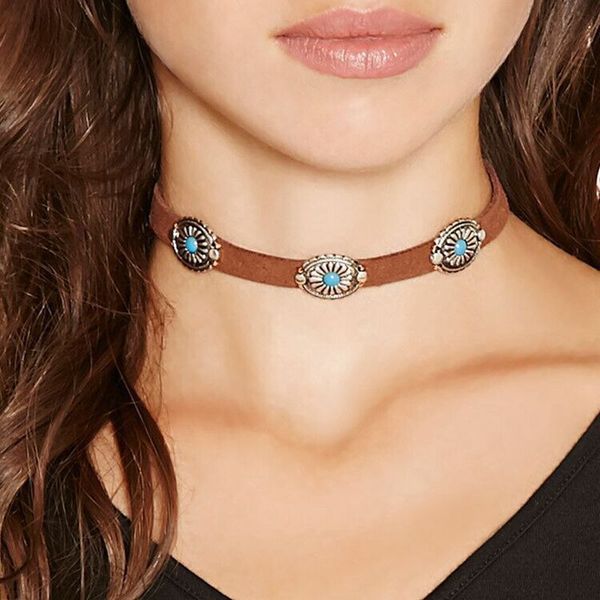 whole salesedmart vintage pu leather choker necklace bohemia style flower alloy charms velvet chokers necklace for women, Golden;silver
whole salesedmart vintage pu leather choker necklace bohemia style flower alloy charms velvet chokers necklace for women, Golden;silver
