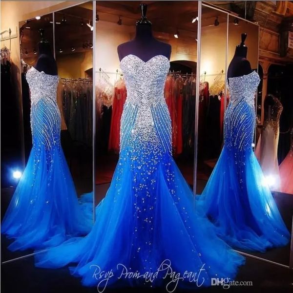 royal blue mermaid long prom dresses pageant women sweetheart luxury beaded crystal vestidos de gala tulle evening gowns party dresses, Black
royal blue mermaid long prom dresses pageant women sweetheart luxury beaded crystal vestidos de gala tulle evening gowns party dresses, Black
