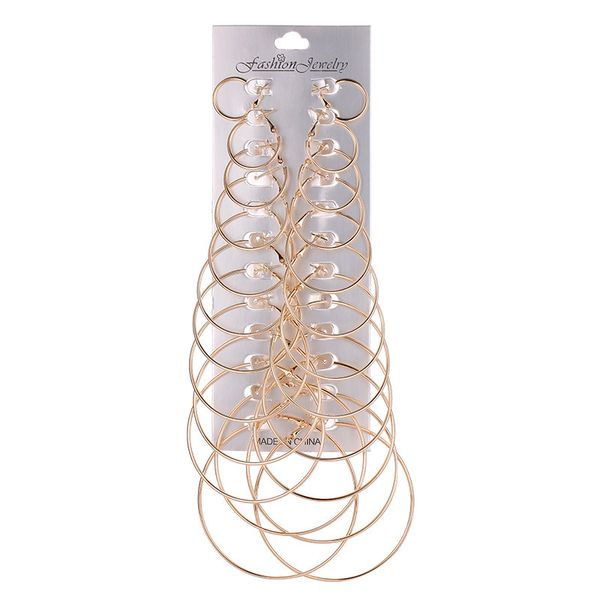 12 pairs mix size trendy gold color circle piercing hoop earrings for women simple small big round earrings ear studs cuff clip, Golden;silver
12 pairs mix size trendy gold color circle piercing hoop earrings for women simple small big round earrings ear studs cuff clip, Golden;silver