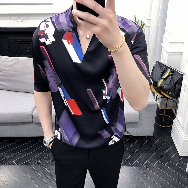 pullover shirt men 2018 half sleeve duck printed loose korean clothes men camisas de hombre stand collar v neck pullover shirt, White;black
pullover shirt men 2018 half sleeve duck printed loose korean clothes men camisas de hombre stand collar v neck pullover shirt, White;black