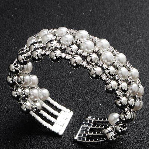 pearl bracelet multilayer elastic opening bracelet with diamond bracelet pearl u size 5.5*2 weight 14g handmade, Black
pearl bracelet multilayer elastic opening bracelet with diamond bracelet pearl u size 5.5*2 weight 14g handmade, Black