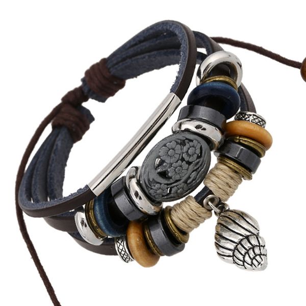 new well string of beads leather heat recommend cowhide bracelet conch small pendant jewelry gothic, Black
new well string of beads leather heat recommend cowhide bracelet conch small pendant jewelry gothic, Black