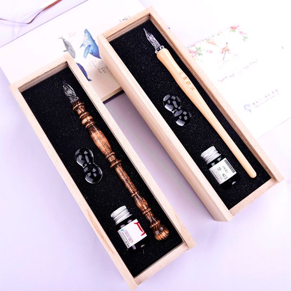 handmade crystal glass dip pen retro suit creative original wooden gift box color ink color test cartoon pen
handmade crystal glass dip pen retro suit creative original wooden gift box color ink color test cartoon pen