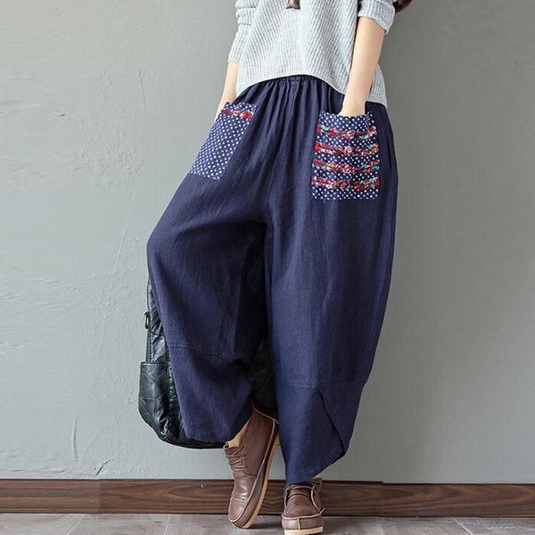 zanzea autumn women elastic waist boho print patchwork linen cotton harem pants loose long trousers baggy pantalon plus size, Black;white
zanzea autumn women elastic waist boho print patchwork linen cotton harem pants loose long trousers baggy pantalon plus size, Black;white