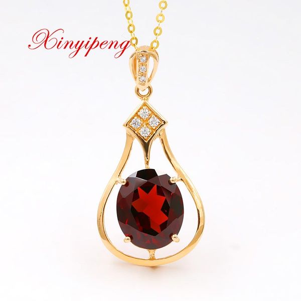 xin yi peng 18 k yellow gold inlaid natural garnet necklace pendant, women, fashionable and generous, Silver
xin yi peng 18 k yellow gold inlaid natural garnet necklace pendant, women, fashionable and generous, Silver