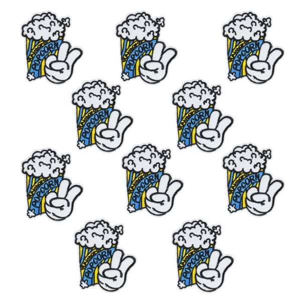 10 pcs popcorn patches badge for clothing iron embroidered patch applique iron sew on diy patches sewing accessories for clothes, Black
10 pcs popcorn patches badge for clothing iron embroidered patch applique iron sew on diy patches sewing accessories for clothes, Black