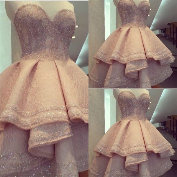 short crystal sweetheart tiered homecoming graduation dresses blush pink cocktail party prom ball gowns beaded formal evening dress, Blue;pink
short crystal sweetheart tiered homecoming graduation dresses blush pink cocktail party prom ball gowns beaded formal evening dress, Blue;pink