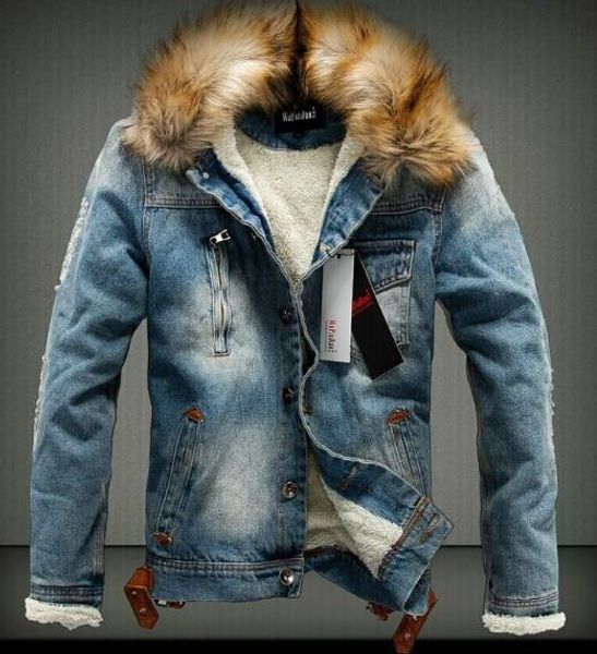 winter clothing men's jean jacket warm denim thick outwear fur collar cowboy coat overcoat parkas new, Black
winter clothing men's jean jacket warm denim thick outwear fur collar cowboy coat overcoat parkas new, Black