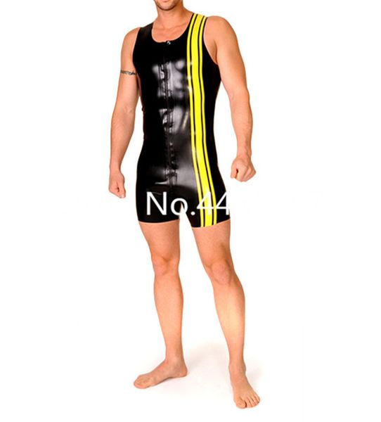 tight skin males' latex vest tracking suit latex tight leotard swimsuit front zip for man xs-xxxl, Black
tight skin males' latex vest tracking suit latex tight leotard swimsuit front zip for man xs-xxxl, Black