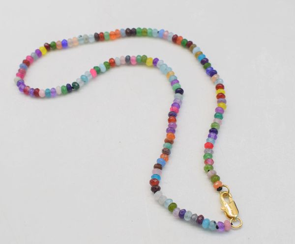 jade multicolor roundel faceted necklace 4*2mm 16.5inch chocker fppj wholesale beads nature blue rabinbow, Silver
jade multicolor roundel faceted necklace 4*2mm 16.5inch chocker fppj wholesale beads nature blue rabinbow, Silver
