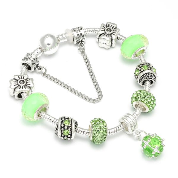 summer style sier color brand bracelet green crystal beads european style charm bracelet for women jewelry gift, Golden;silver
summer style sier color brand bracelet green crystal beads european style charm bracelet for women jewelry gift, Golden;silver