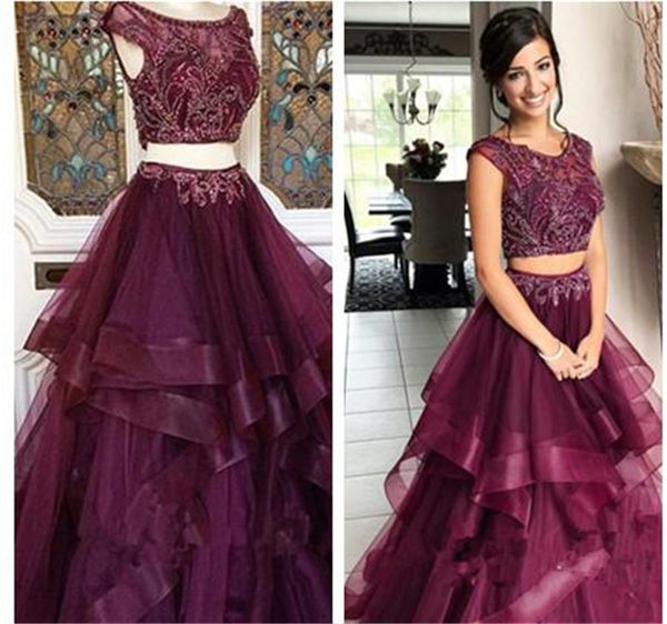 burgundy 2 pieces prom dresses beaded puffy tulle sweet 16 dress party wear formal evening party gowns custom, Black
burgundy 2 pieces prom dresses beaded puffy tulle sweet 16 dress party wear formal evening party gowns custom, Black