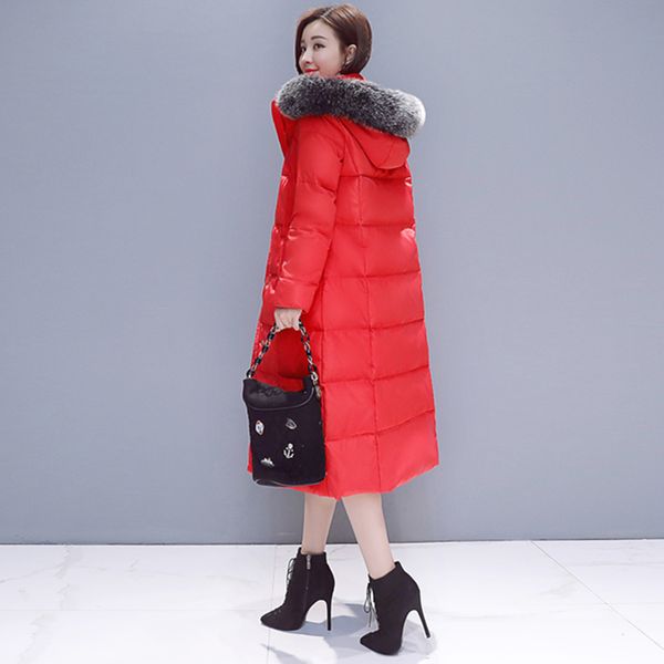 2018 winter new thick warm ladies parka large real fur collar hooded long down jacket women fashion slim casual outerwear z351, Black
2018 winter new thick warm ladies parka large real fur collar hooded long down jacket women fashion slim casual outerwear z351, Black