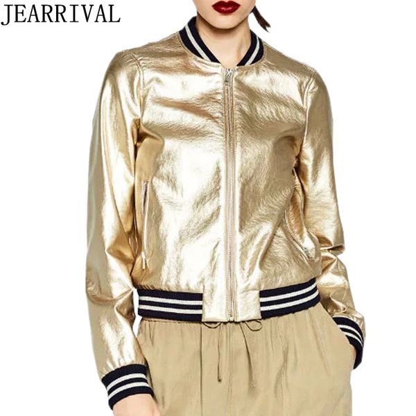 2017 new fashion golden silver bright bomber jacket women punk style pu faux leather zipper basic coat outwear chaqueta mujer, Black;brown
2017 new fashion golden silver bright bomber jacket women punk style pu faux leather zipper basic coat outwear chaqueta mujer, Black;brown