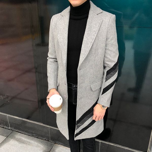 2018 men coat winter slim long trench warm outwear erkek mont stitching color simplicity praty clothes casual male manteau homme, Black
2018 men coat winter slim long trench warm outwear erkek mont stitching color simplicity praty clothes casual male manteau homme, Black