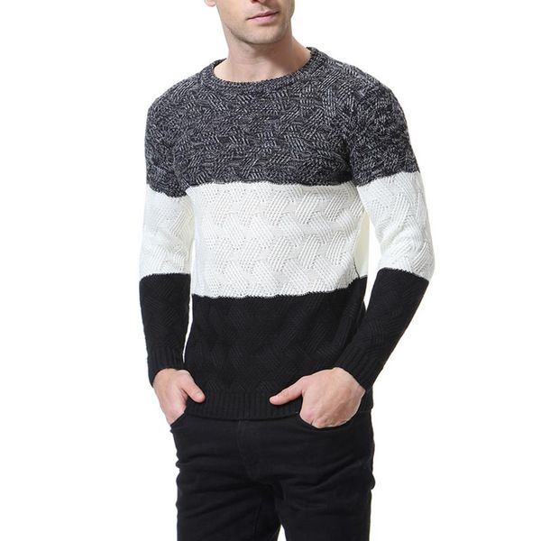 fashion men stitching color thick warm sweater casual men bottoming round neck knit sweater for male nice autumn winter -2xl, White;black
fashion men stitching color thick warm sweater casual men bottoming round neck knit sweater for male nice autumn winter -2xl, White;black