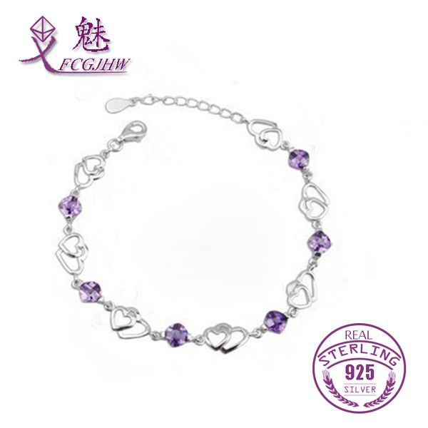 bracelets for women jewelry 925 sterling silver natural purple amethyst double love heart wedding engagement christmas gift, Golden;silver
bracelets for women jewelry 925 sterling silver natural purple amethyst double love heart wedding engagement christmas gift, Golden;silver