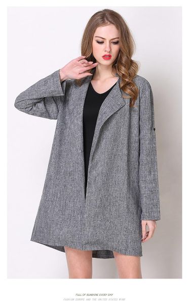 explosion models 2018 spring and autumn casual wild women's large size long coat women's long-sleeved windbreaker, Tan;black
explosion models 2018 spring and autumn casual wild women's large size long coat women's long-sleeved windbreaker, Tan;black