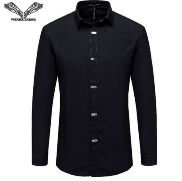 visada jauna men's shirts autumn new arrival british style casual long sleeve solid male business slim fit shirt 4xl n511, White;black
visada jauna men's shirts autumn new arrival british style casual long sleeve solid male business slim fit shirt 4xl n511, White;black