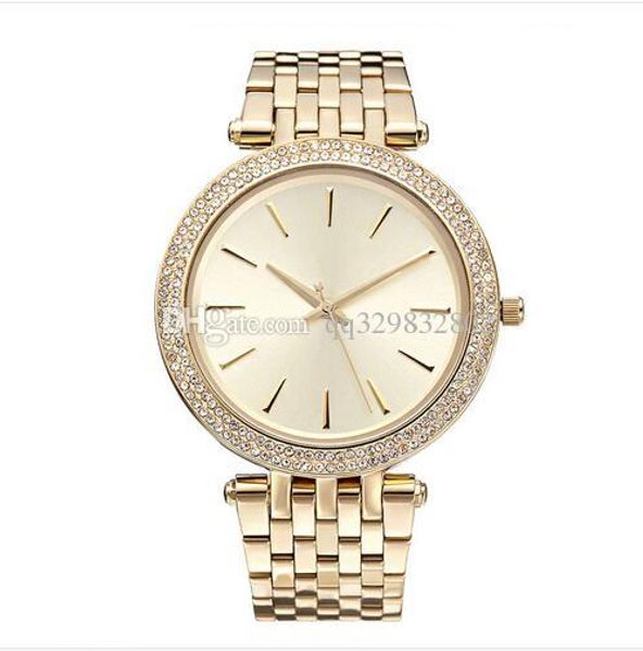 

2017 Elegant New High Quality Luxury Crystal Diamond Watches Women Gold Watch Steel Strip Rose Gold Sparkling Dress Wristwatch Drop Ship