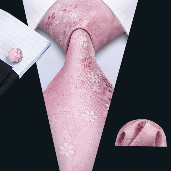 Mens Tie Hankerchief Cufflinks Set Cherry blossom pink tie with white flowers Silk Business Casual Party Necktie Jacquard Woven N-5038
Mens Tie Hankerchief Cufflinks Set Cherry blossom pink tie with white flowers Silk Business Casual Party Necktie Jacquard Woven N-5038