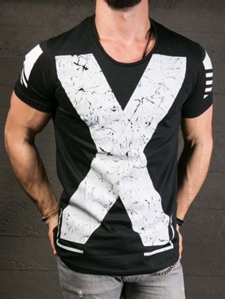 fashion summer short t shirt o-neck male cotton short sleeves slim fit x letter printed men tee clothes, White;black
fashion summer short t shirt o-neck male cotton short sleeves slim fit x letter printed men tee clothes, White;black