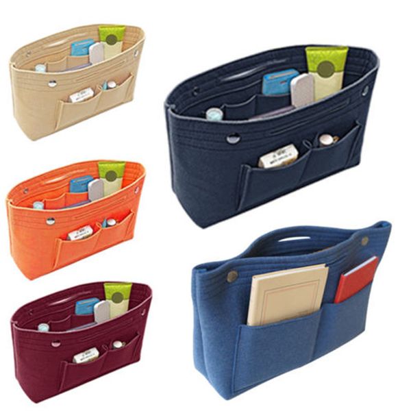 

women insert handbag organiser purse felt liner organizer bag travel casual home storage bags