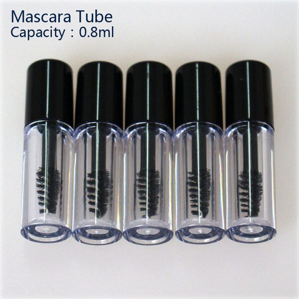 0.8ml Empty Mascara Tube Eyelash Cream Vial/liquid Bottle Sample Cosmetic Container With Leak Proof Inner Black Cap