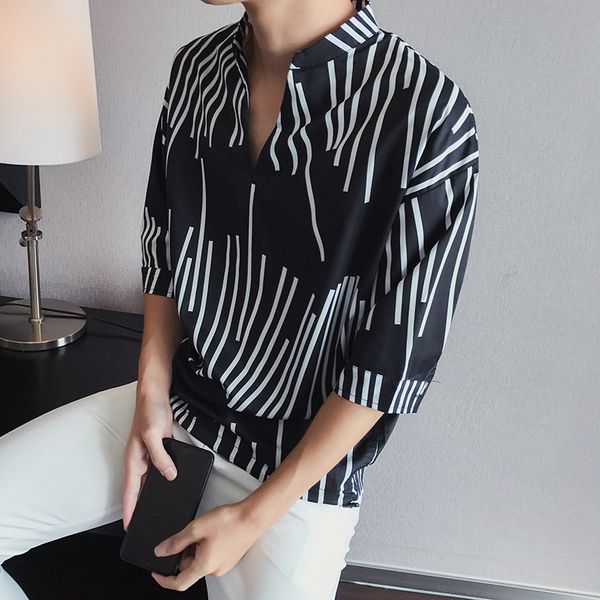 yasuguoji new 2018 fashion v-neck irregularity striped shirt men summer loose half-sleeve shirt men chemise homme dcs26, White;black
yasuguoji new 2018 fashion v-neck irregularity striped shirt men summer loose half-sleeve shirt men chemise homme dcs26, White;black