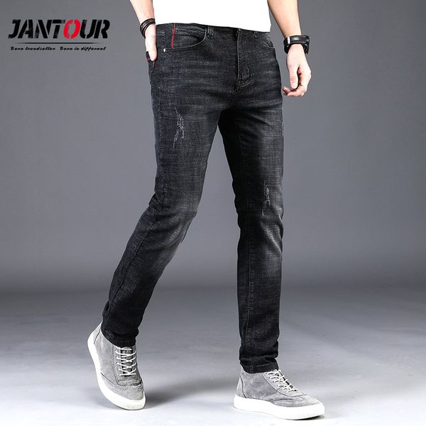 men jeans business casual thin fit black jeans male embroidery stretch work denim slim trousers classic cotton pants man 2018new, Blue
men jeans business casual thin fit black jeans male embroidery stretch work denim slim trousers classic cotton pants man 2018new, Blue