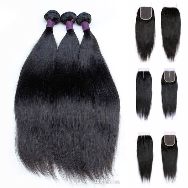 3 bundles silky straight brazilian virgin hair extensions with 1pcs lace closure 4x4 remy human hair weaves natural color 10-30 inch, Black
3 bundles silky straight brazilian virgin hair extensions with 1pcs lace closure 4x4 remy human hair weaves natural color 10-30 inch, Black